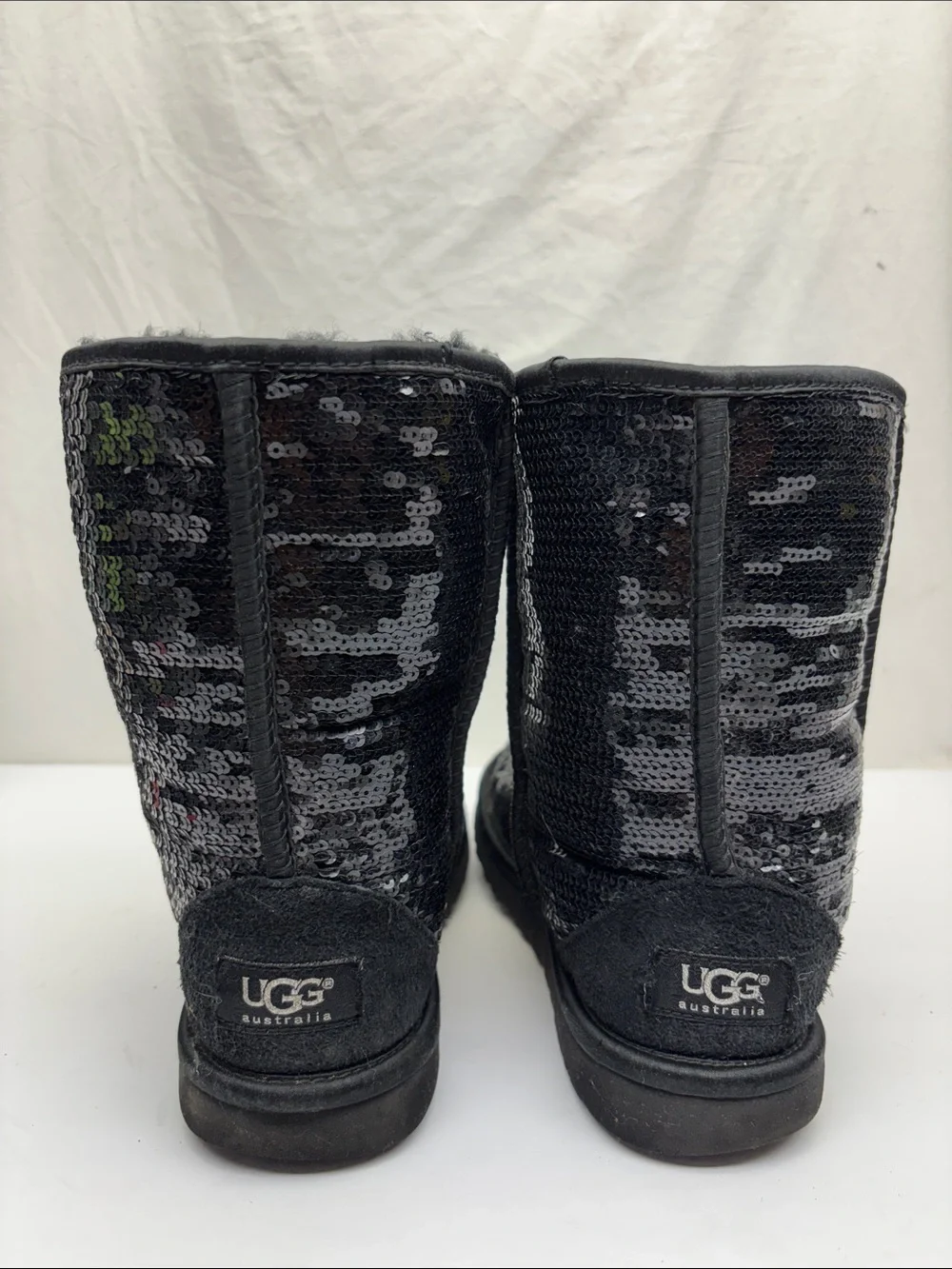 Ugg Black Sequin Mid-Calf Women’s Boots, SZ 6, box 1 G